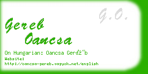 gereb oancsa business card